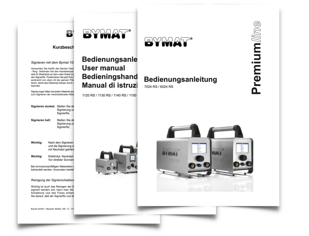 Bild von Bedienungsanleitungen von Bymat